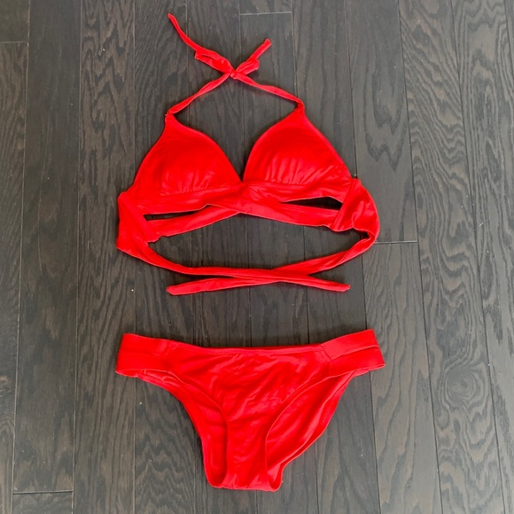 Kona Sol Red Bikini Set - Picture 1 of 7